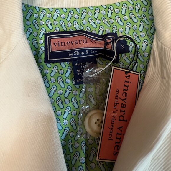Vineyard Vines Katama Corded Blazer Jacket Womens Small White Single Breasted - Picture 4 of 14